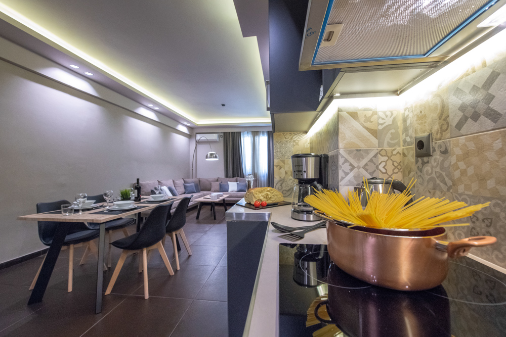 Φωτογράφιση κουζίνας Airbnb, εστίες λεπτομέρεια