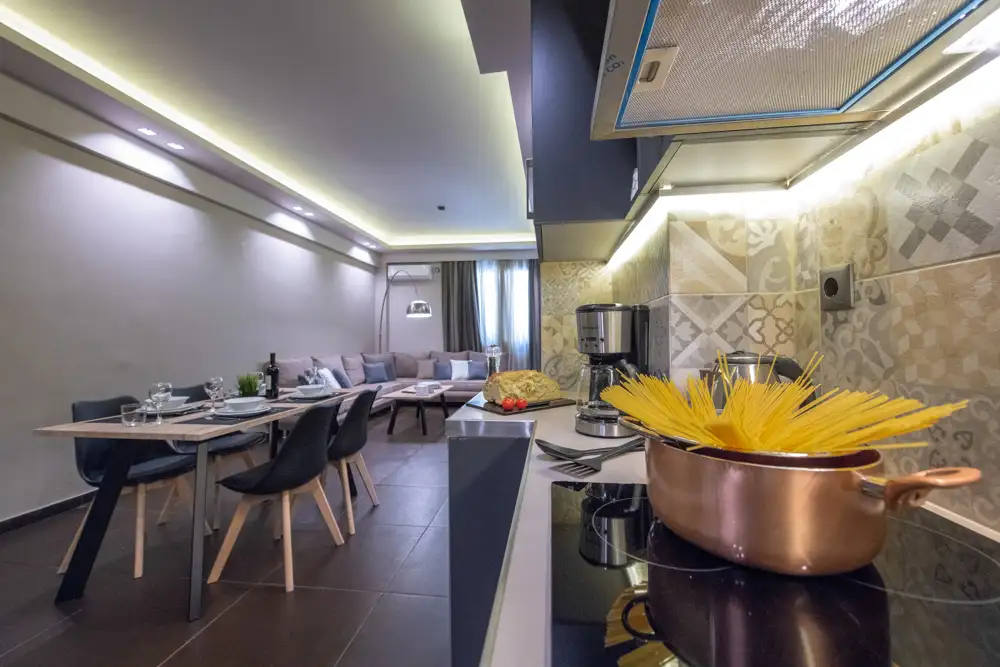 Φωτογράφιση κουζίνας Airbnb, εστίες λεπτομέρεια